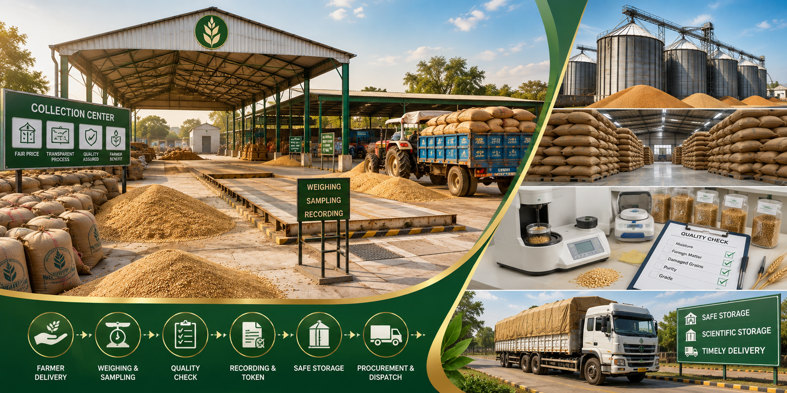 Foodgrain procurement at collection centers